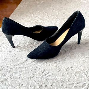 Joe’s Jeans Black Suede Snake Print Heels